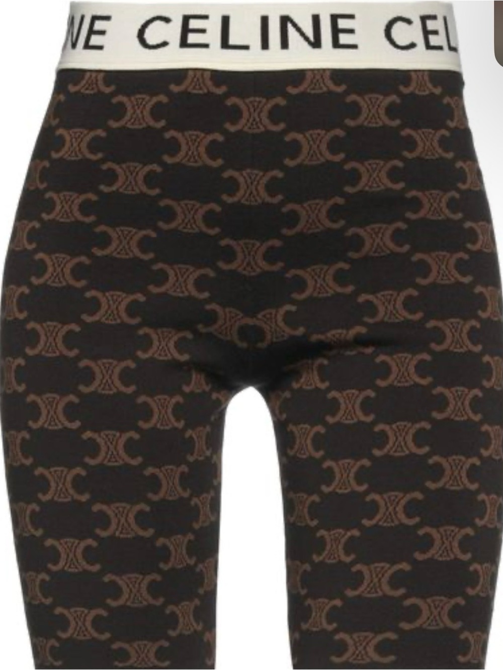 Celine Brown Monogram High-Rise Logo Waistband shorts  - NWOT